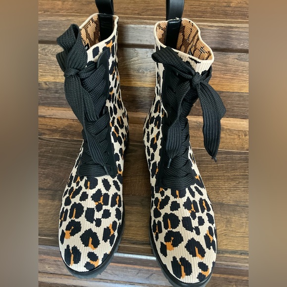 Kate Spade Leopard Print Knit Boots 7.5 - Picture 6 of 12